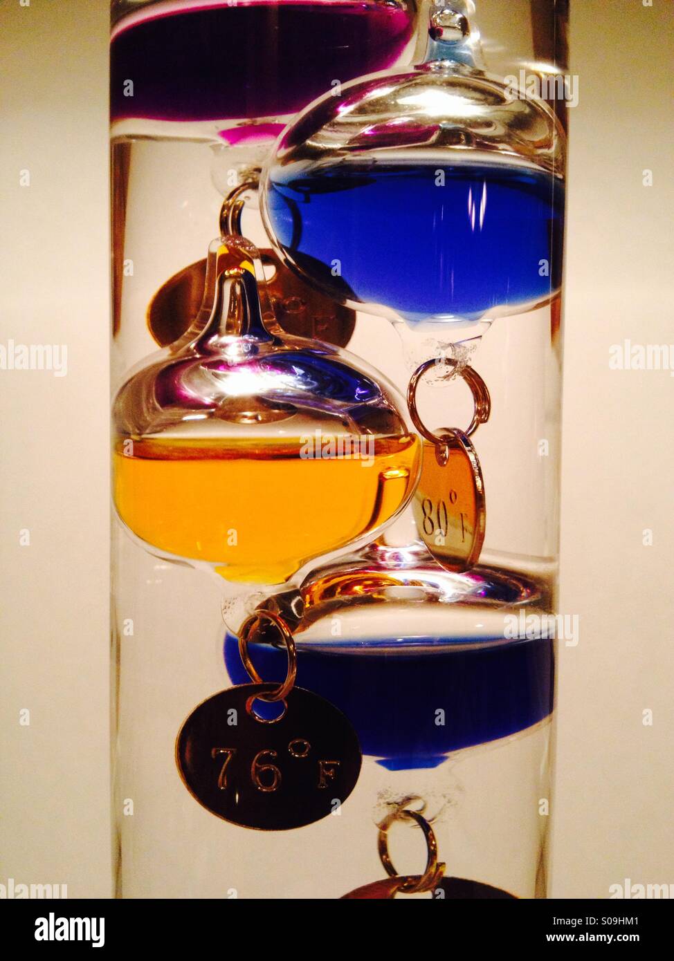 Liguid Glass Balls Thermometer Stock Photo Alamy