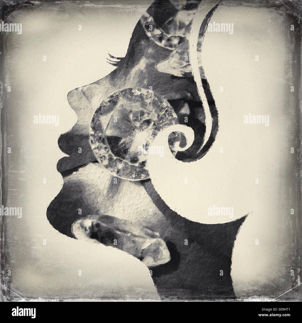 Art effect on glass diamantes - Smartphone Captured Stock Image