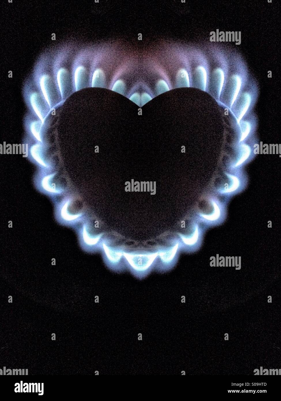 Symmetrical effect on gas ring - Smartphone Captured Stock Image