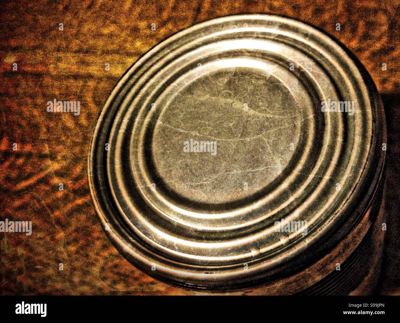 Bottom of a food can - Smartphone Captured Stock Image