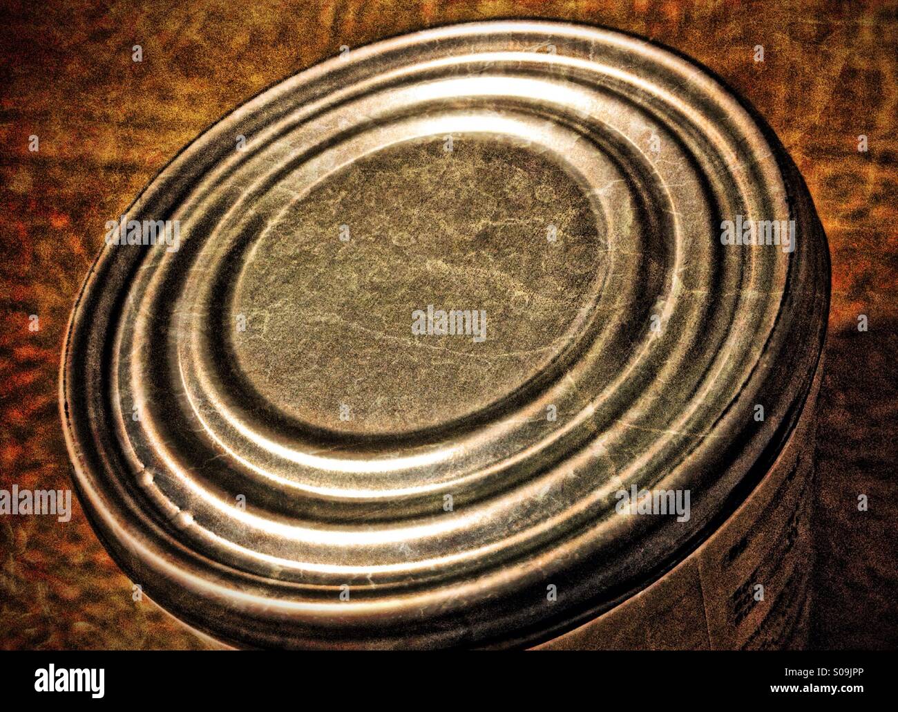 Bottom of a food can - Smartphone Captured Stock Image