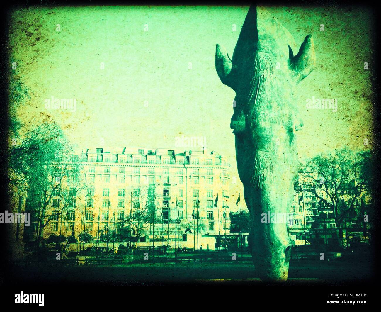 Nic FiddianGreen's Horse Head Sculpture, Marble Arch, City of Westminster, London, UK Stock