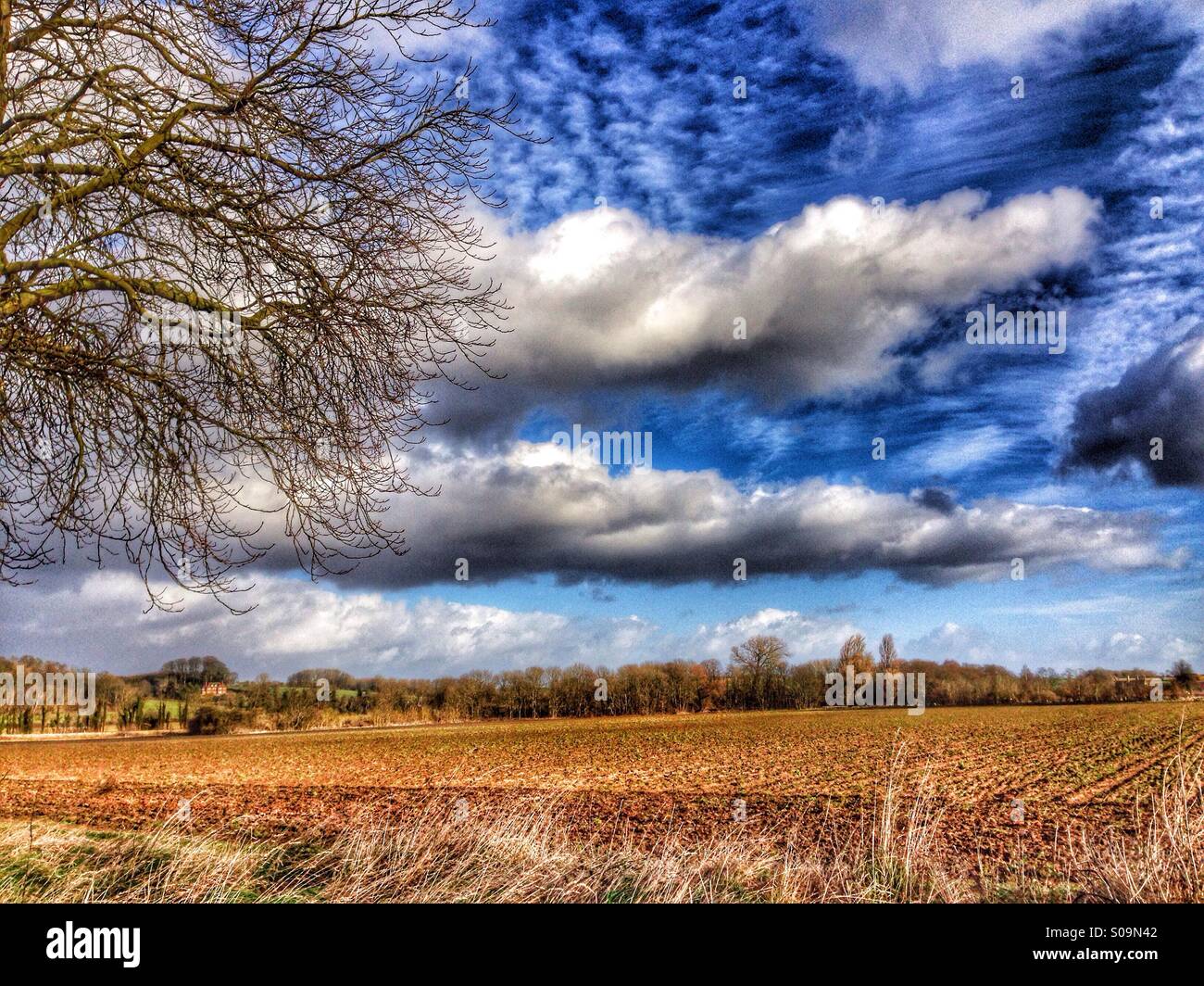 Cloudscape. Lincolnshire, England. Stock Photo