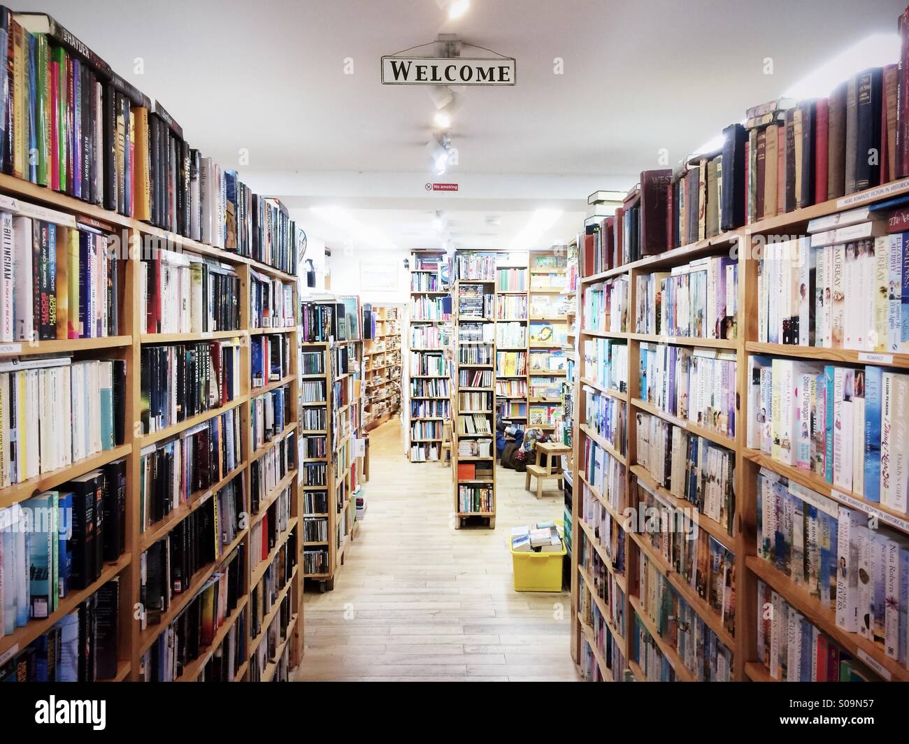 Interior of a bookshop in Berwick upon Tweed, Northumberland, UK. Stock Photo