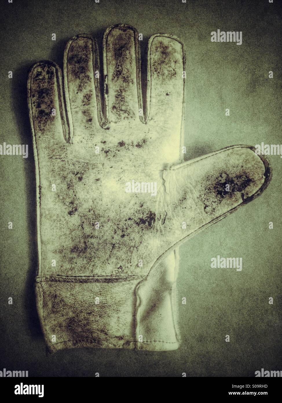 A dirty goalkeepers glove - Smartphone Captured Stock Image