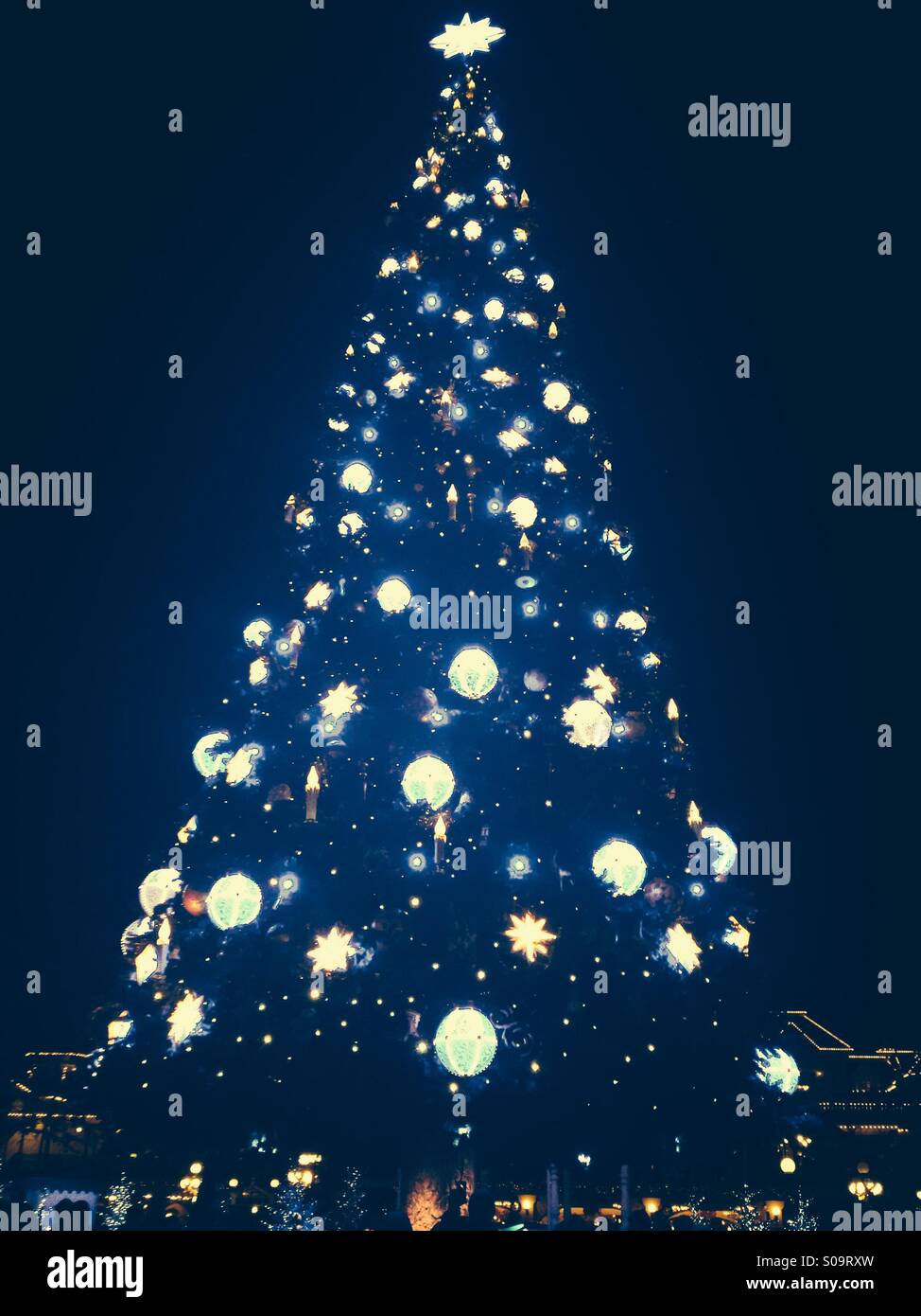 Disneyland Paris Christmas Tree Stock Photo Alamy