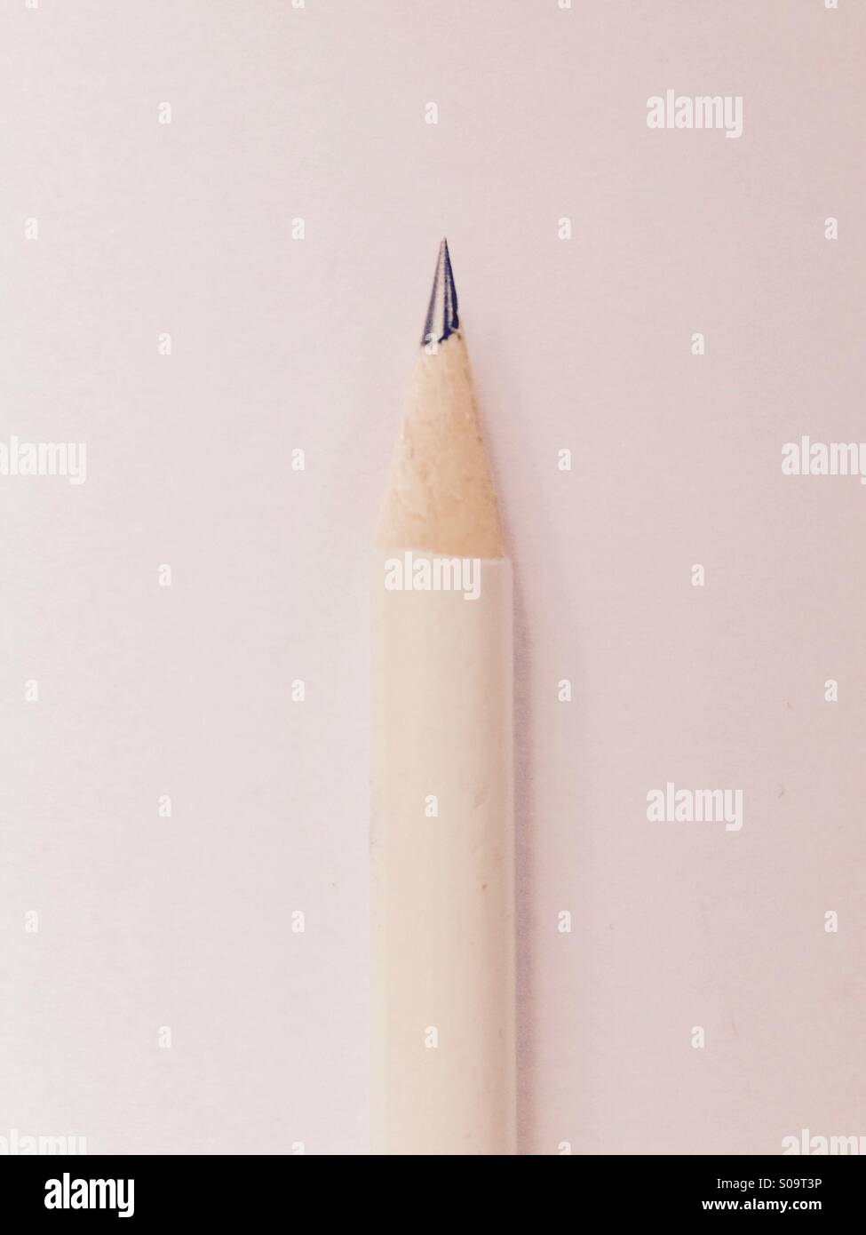 A white pencil on a white background Stock Photo