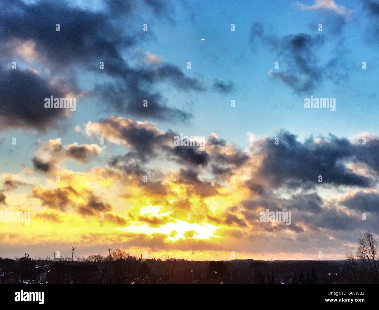 Stormy sunrise Stock Photo