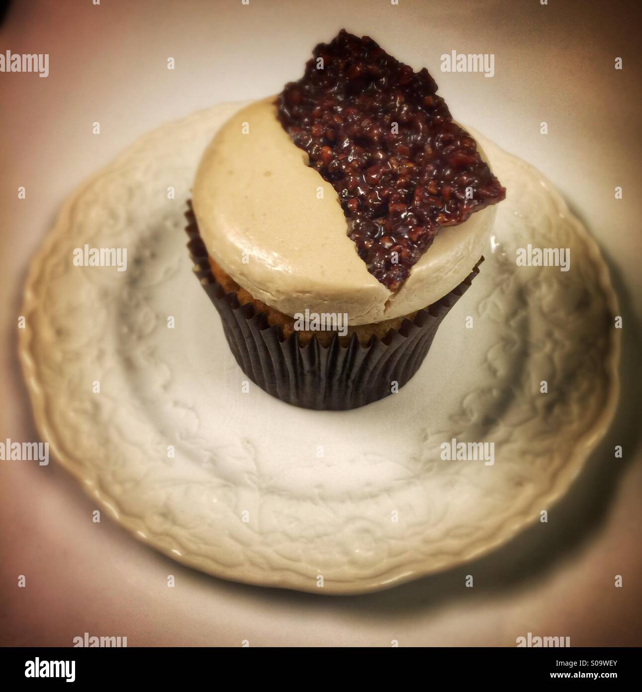 Chocolate cupcake. - Smartphone Captured Stock Image