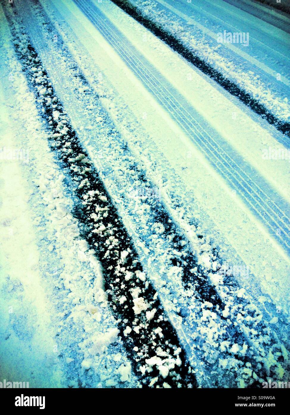 Snow Tracks Stock Photo