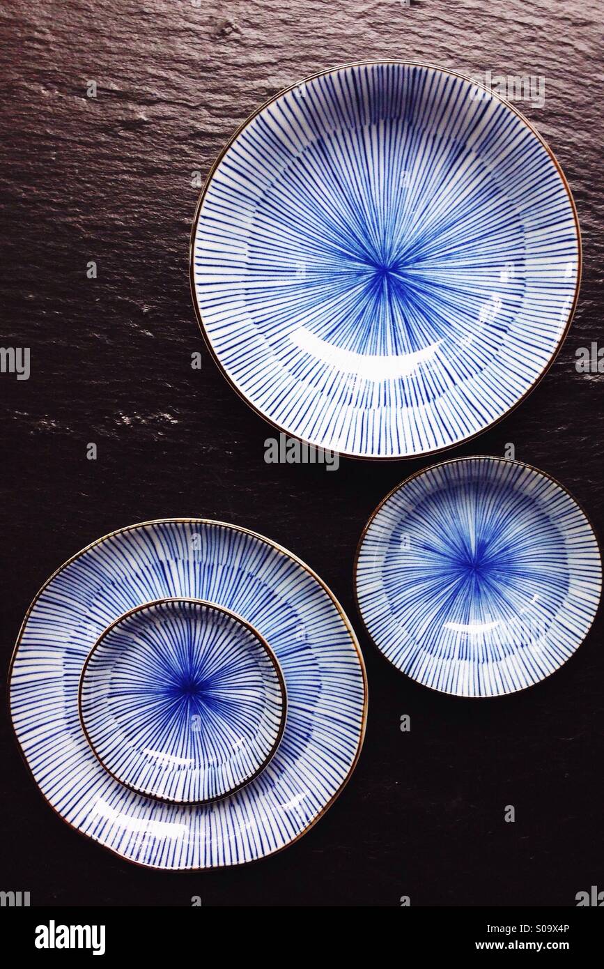 Blue & White Plates - Smartphone Captured Stock Image