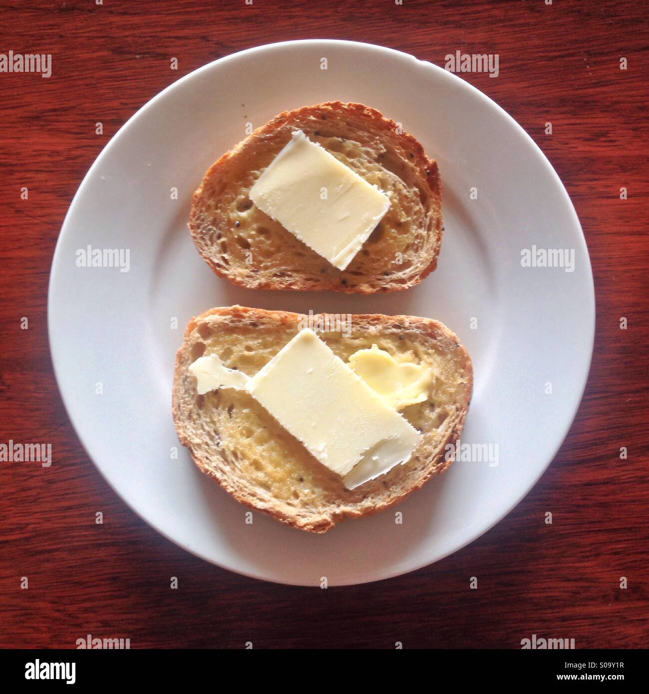 Bread, butter and cheddar. - Smartphone Captured Stock Image