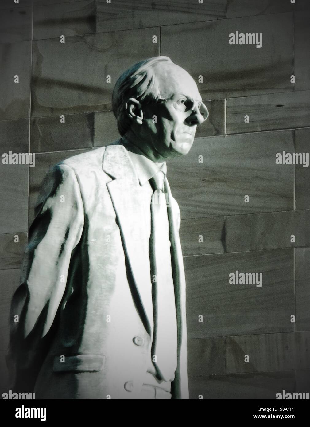 Statue of Donald Dewar, First Minister of Scotland - Smartphone Captured Stock Image