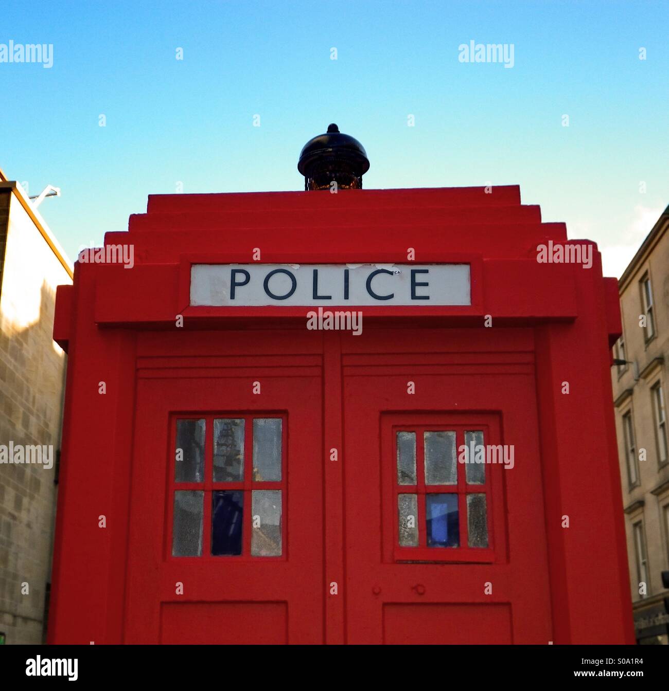 Red police box - Smartphone Captured Stock Image