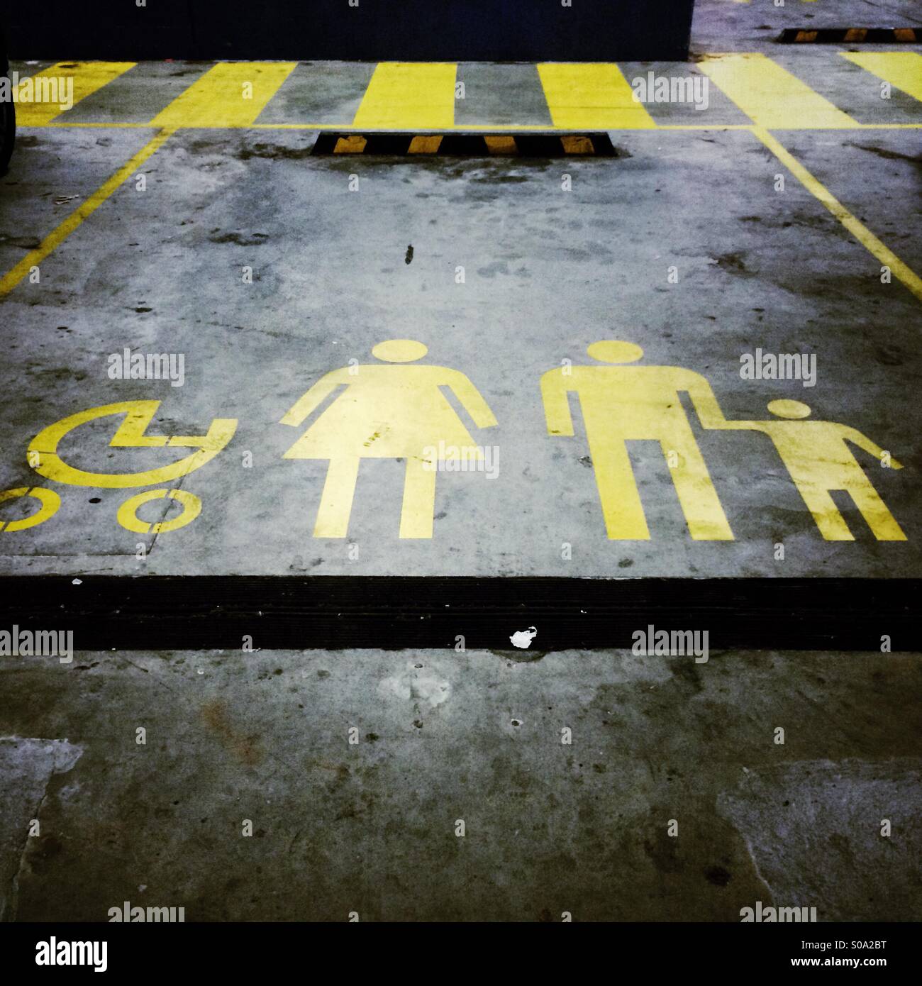 Parking spot reserved for families with prams Stock Photo