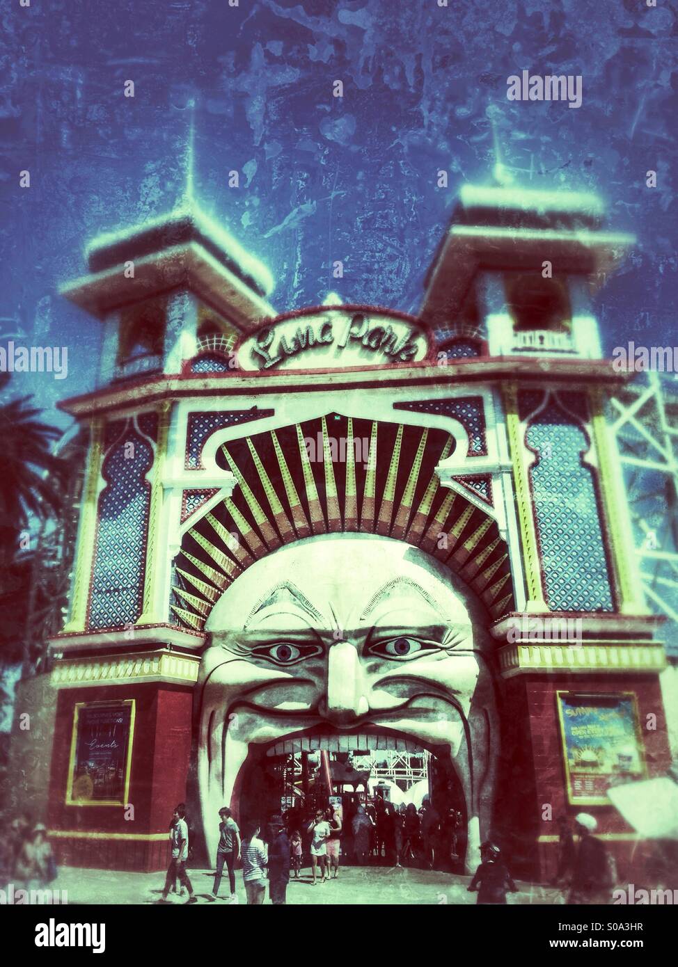 The Luna Park in Melbourne, Victoria, Australia. - Smartphone Captured Stock Image