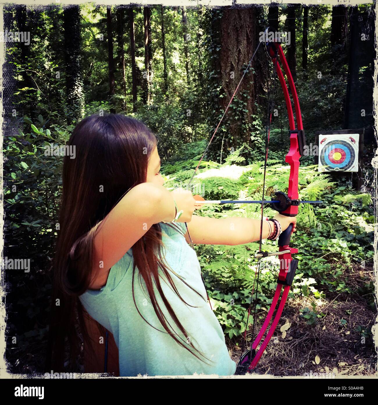 archery fast shooting girl