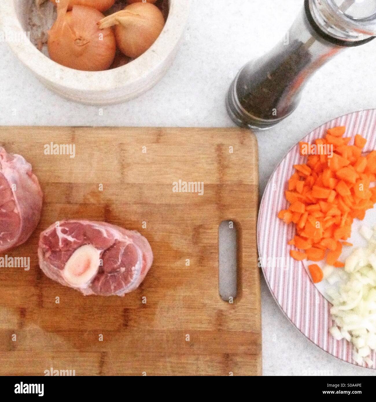 Preparing to cooking veal shank meal Stock Photo Alamy