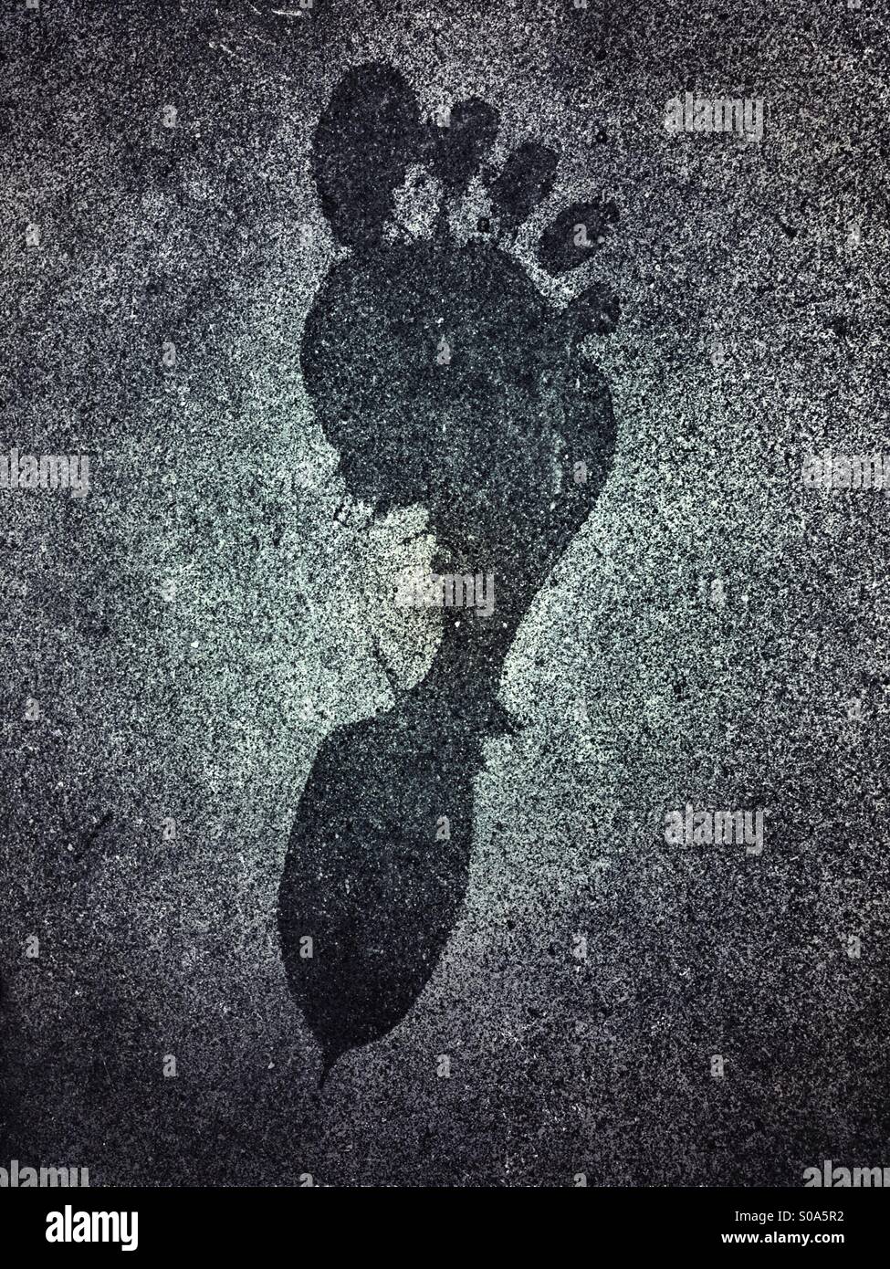 Wet footprint - Smartphone Captured Stock Image