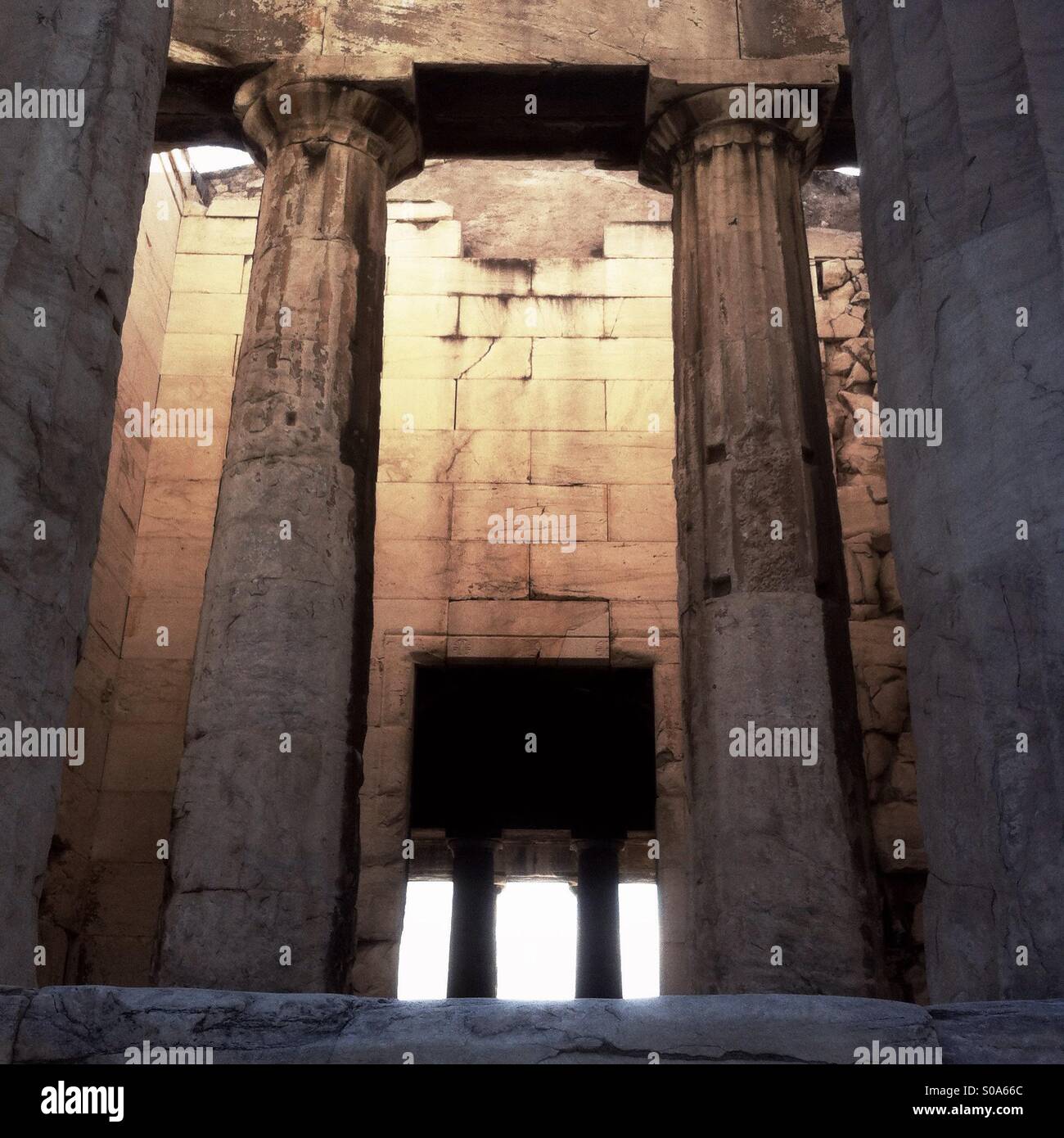 Temple of Epheastus (Epheasteion) in the Athenian Ancient Agora. The cella (naos) Stock Photo