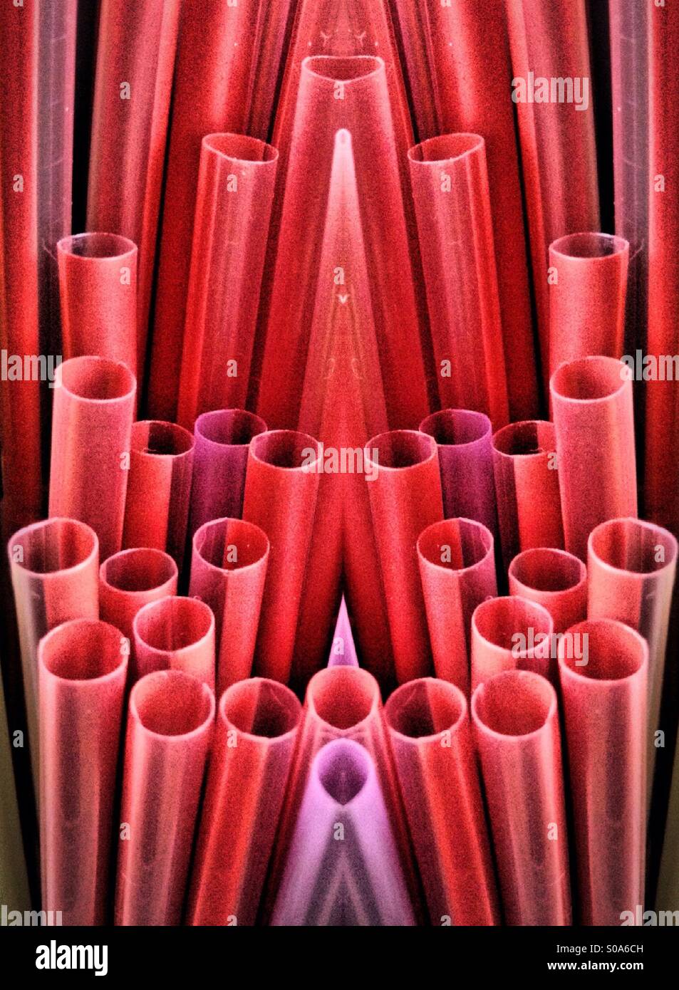 Symmetrical photo of straws - Smartphone Captured Stock Image