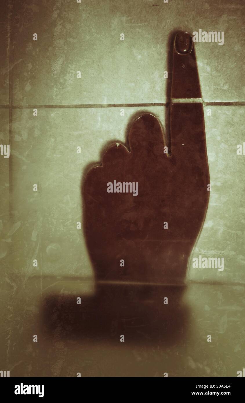 Pointing finger - Smartphone Captured Stock Image