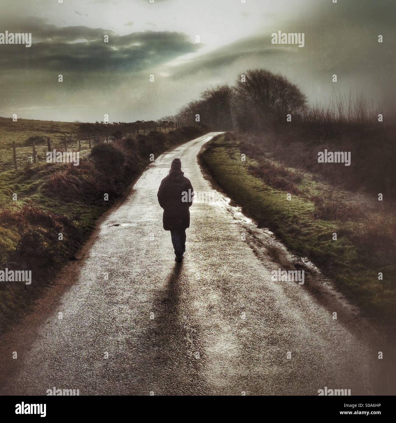 Walking down a lane - Smartphone Captured Stock Image