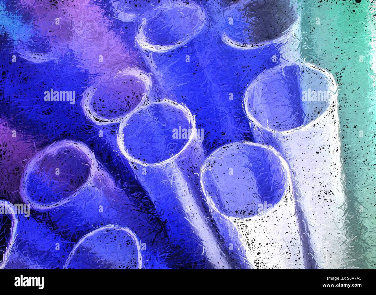 Art effect on drinking straws - Smartphone Captured Stock Image