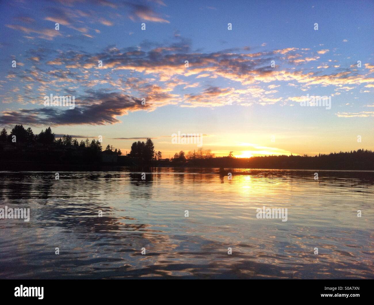 Gorgeous Pacific Northwest sunset - Smartphone Captured Stock Image