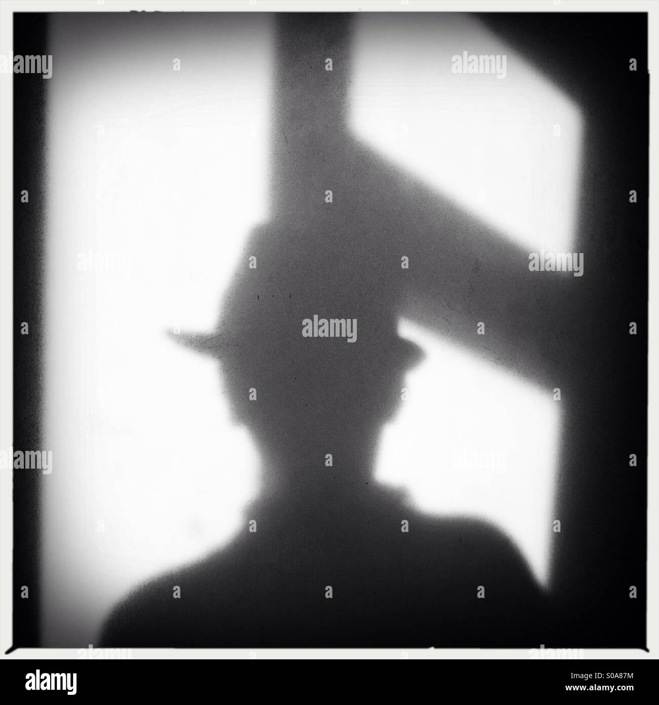 Shadow of A man film noire style image Stock Photo