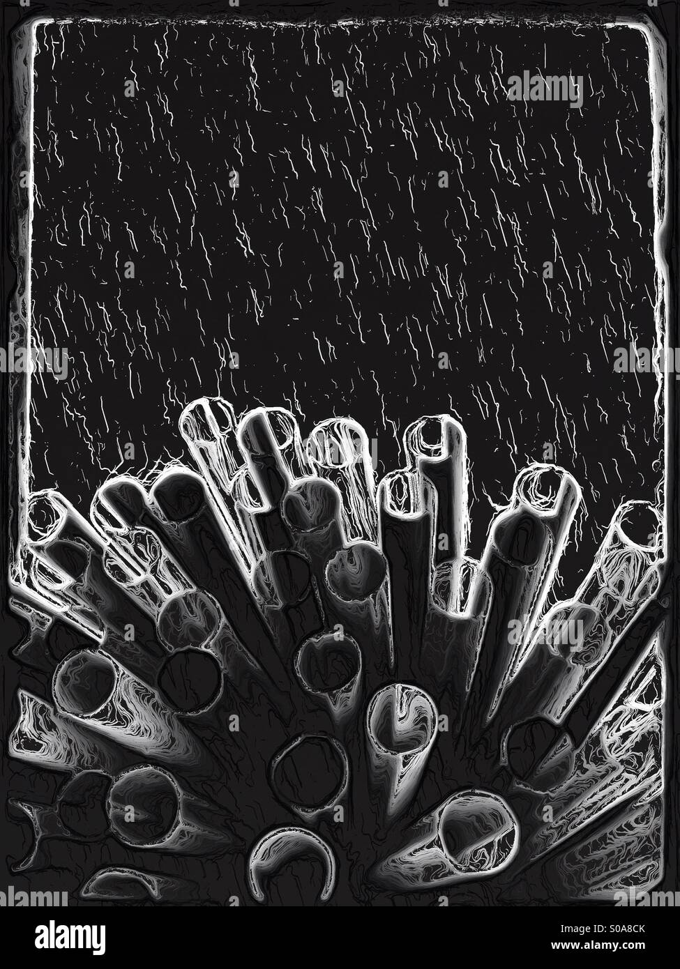 Art effect on drinking straws - Smartphone Captured Stock Image