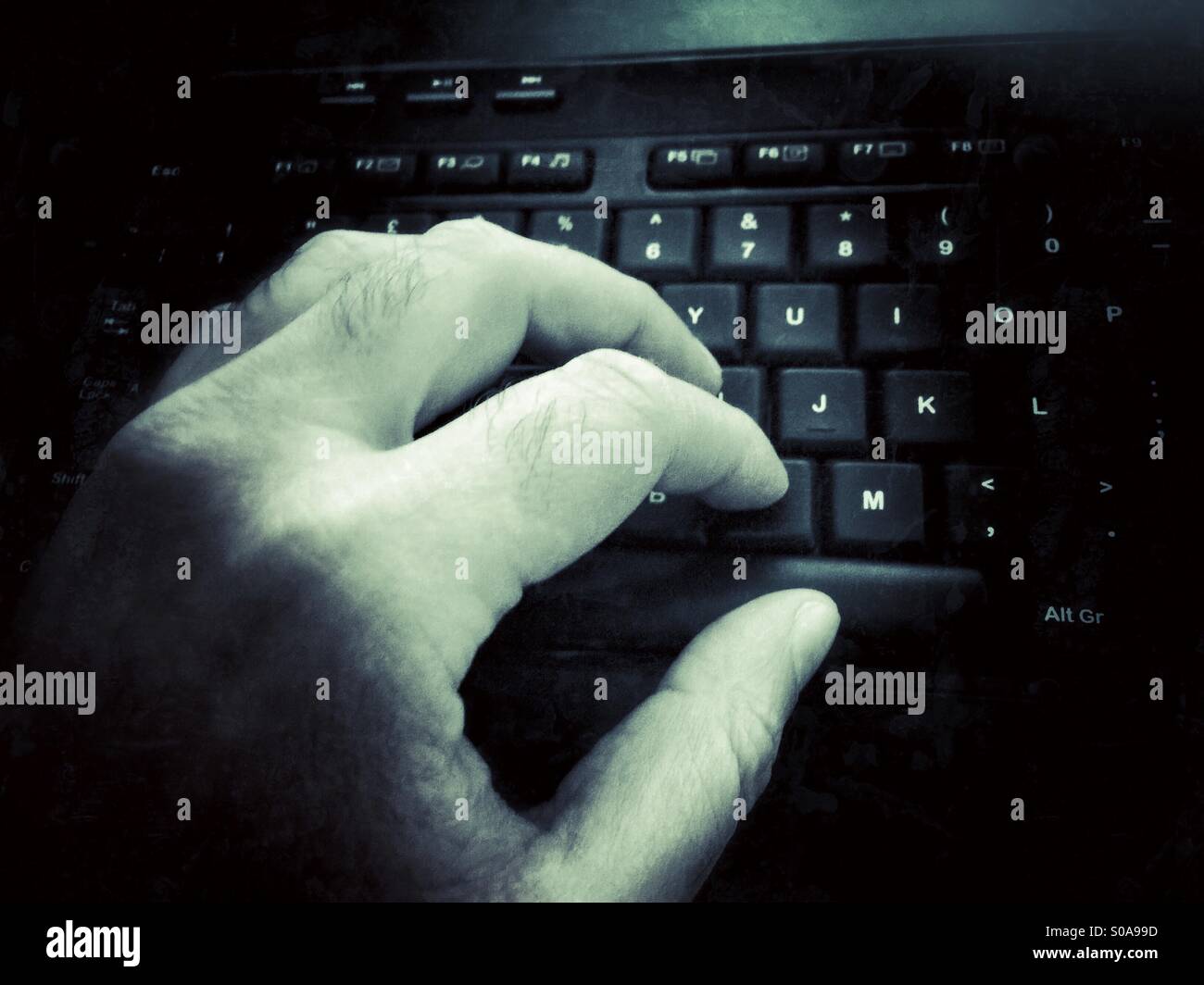 Man using the computer - Smartphone Captured Stock Image