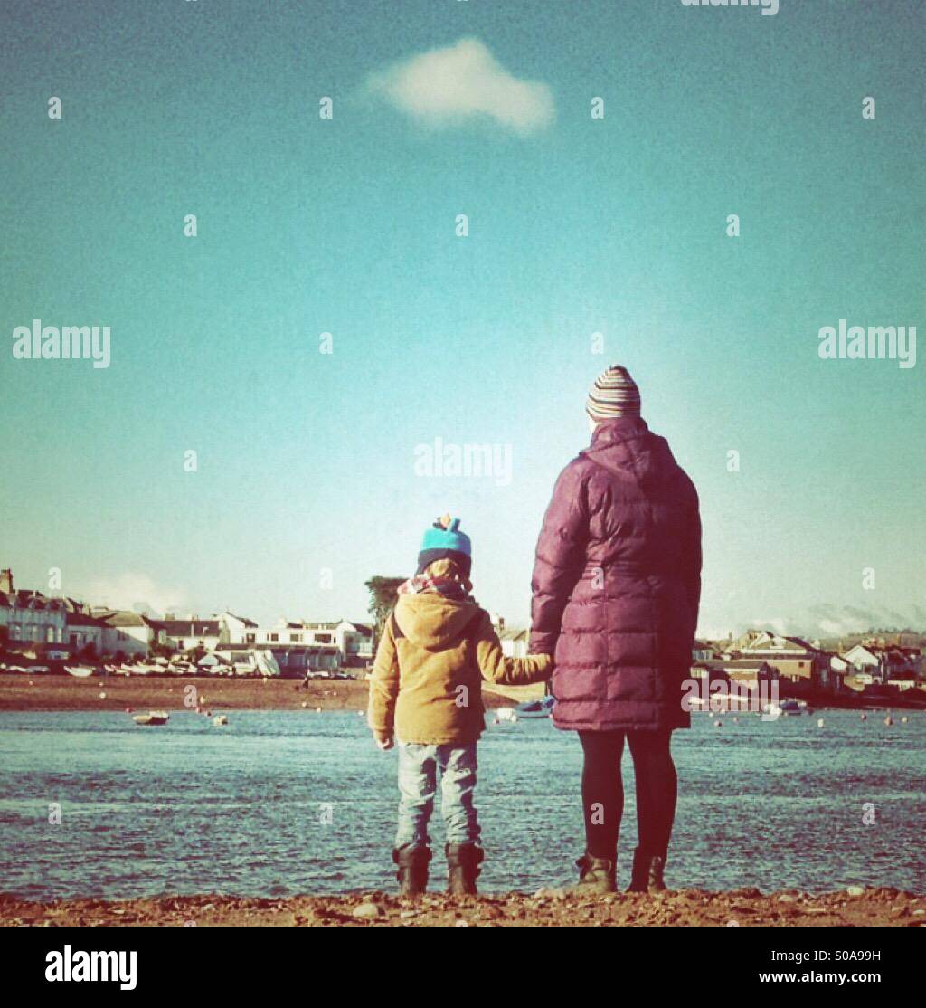 Standing together by a river - Smartphone Captured Stock Image