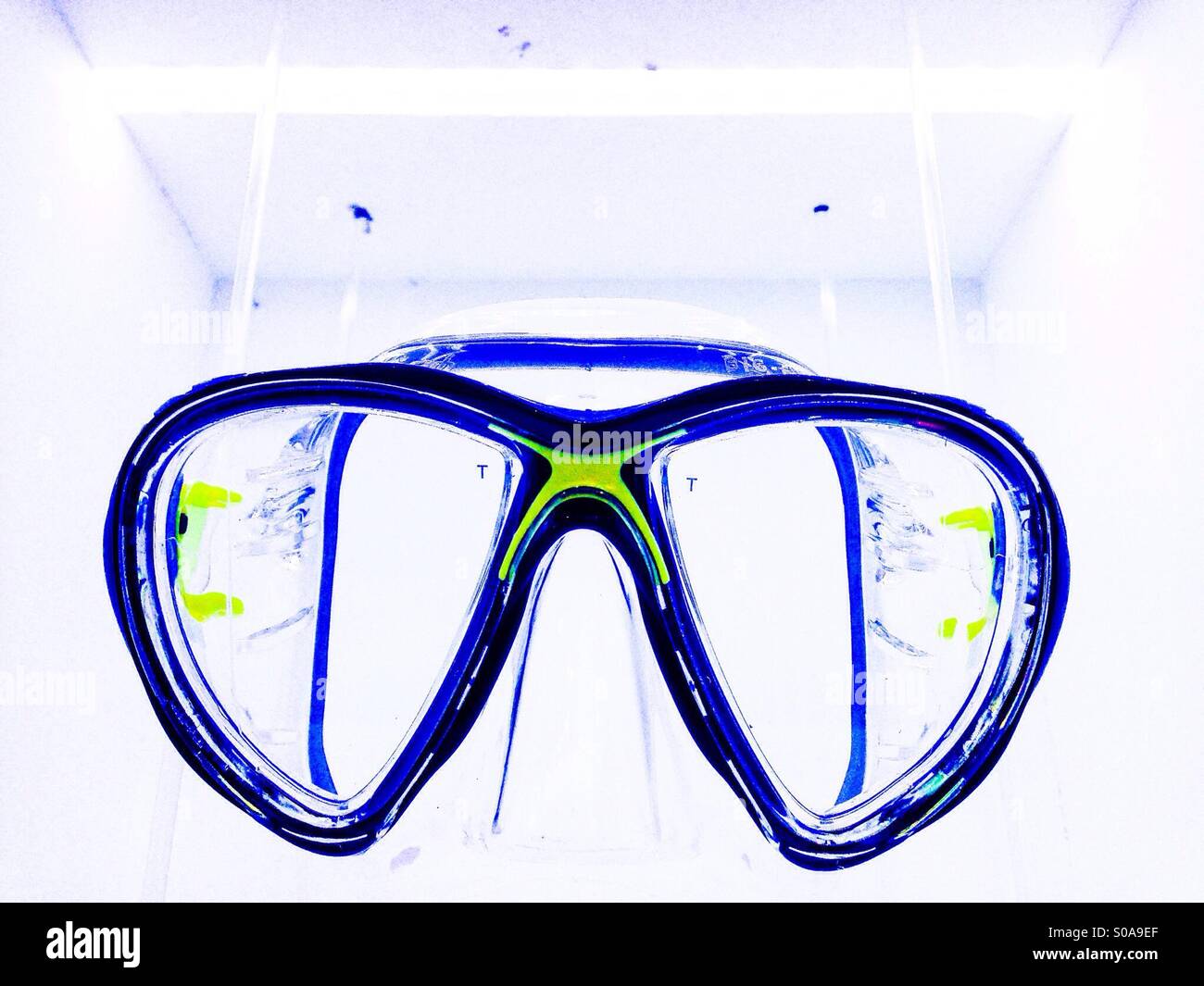 Blue stylish diving mask Stock Photo