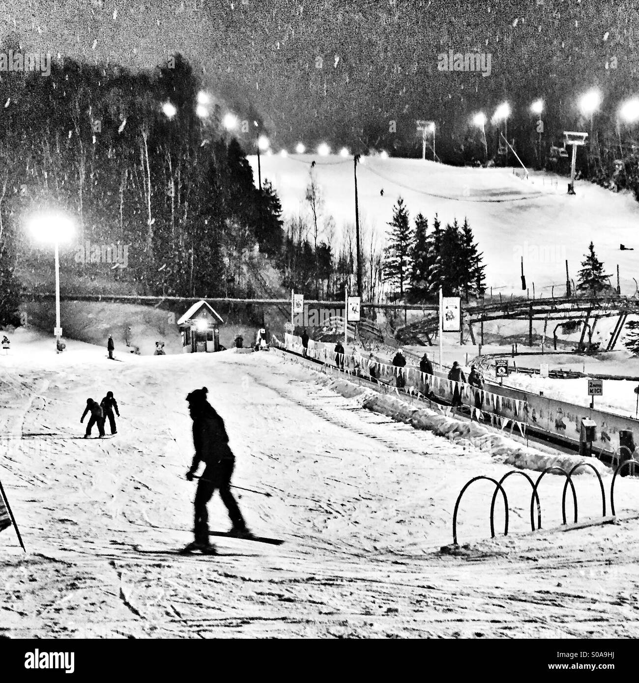 People skiing - Smartphone Captured Stock Image