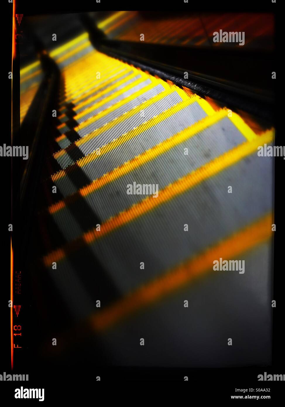 Looking down the escalator - Smartphone Captured Stock Image