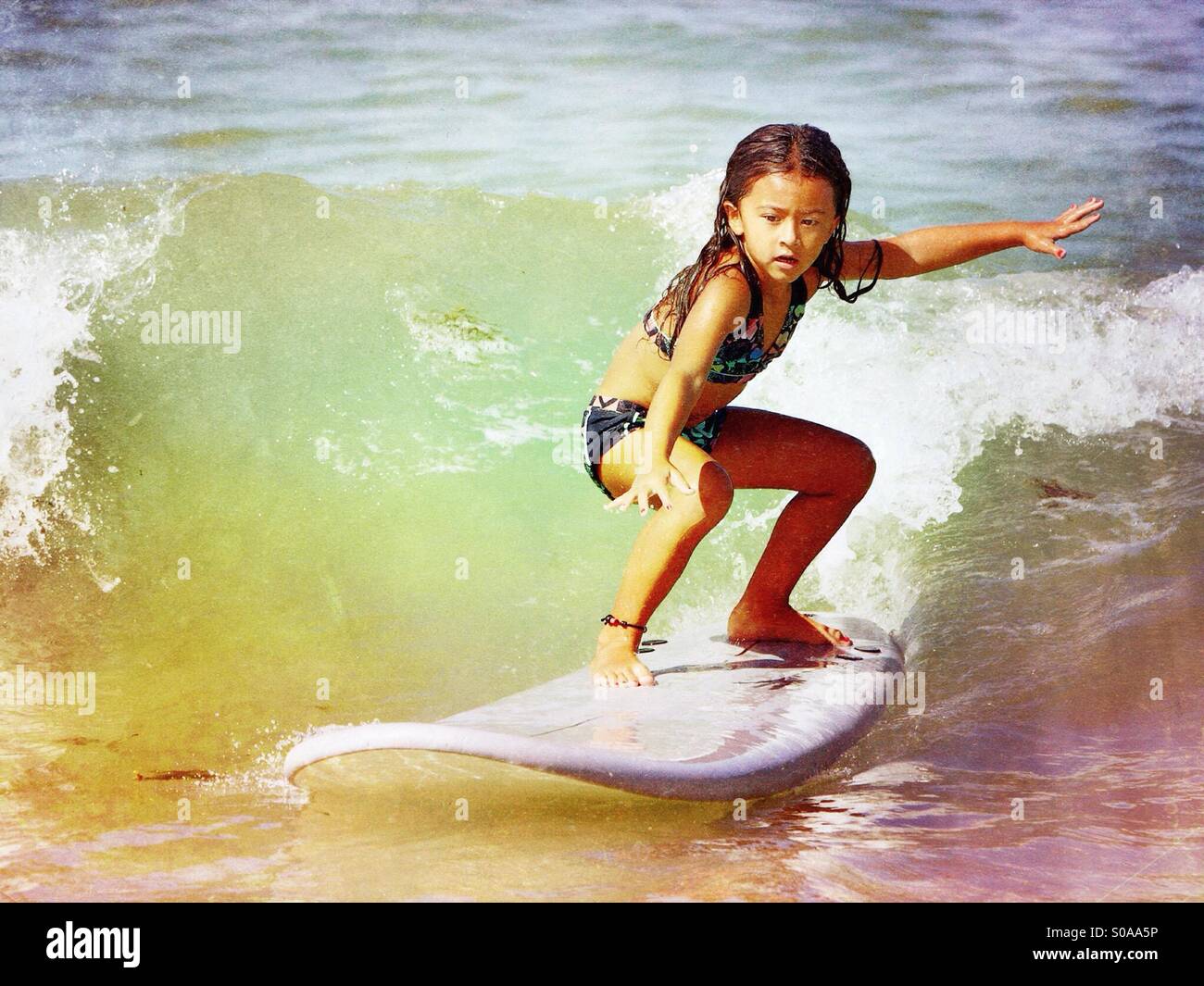 Little girl surfing Stock Photo 310014146 Alamy