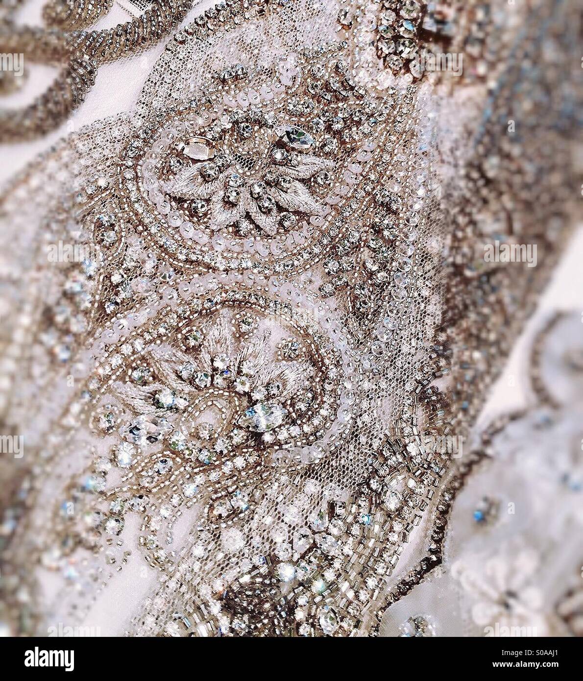 Rhinestone and Lace Trim Stock Photo Alamy