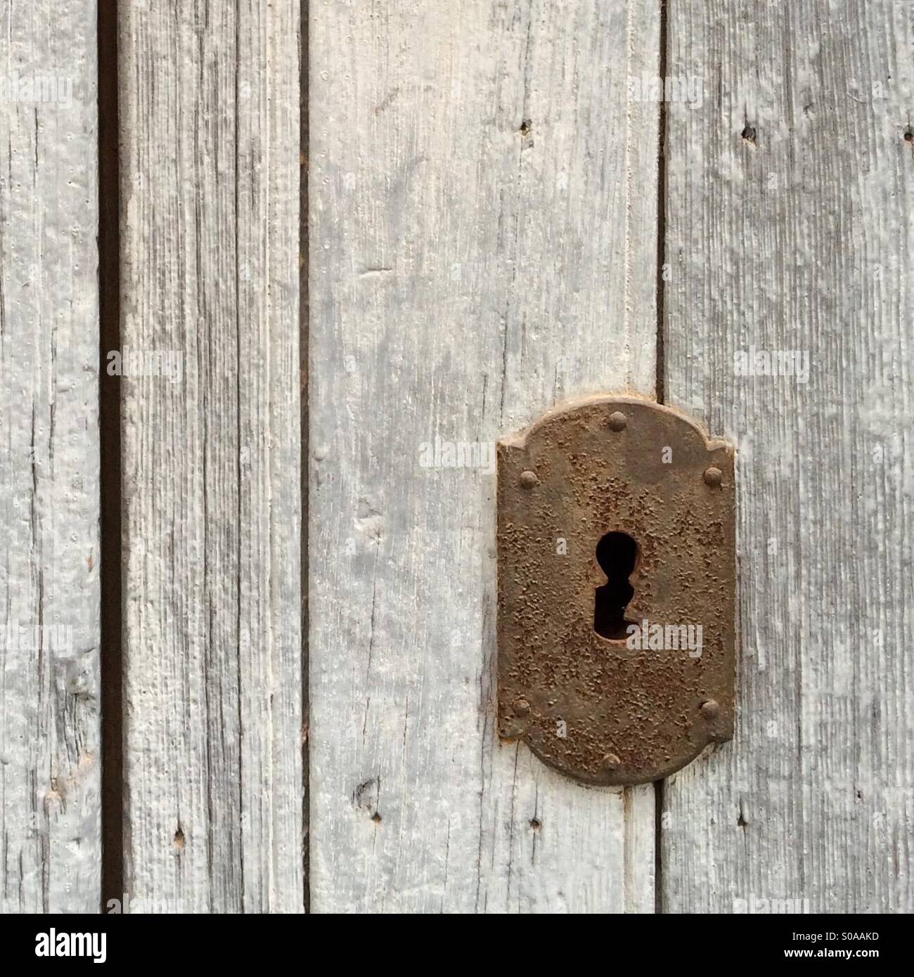 Door lock with oxide - Smartphone Captured Stock Image