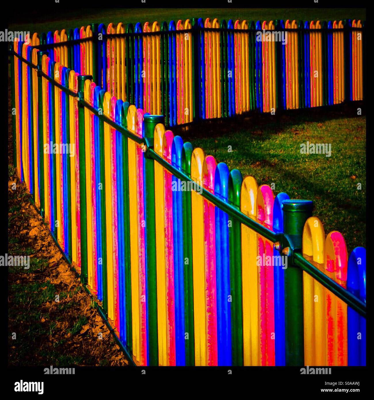 Colourful fence - Smartphone Captured Stock Image