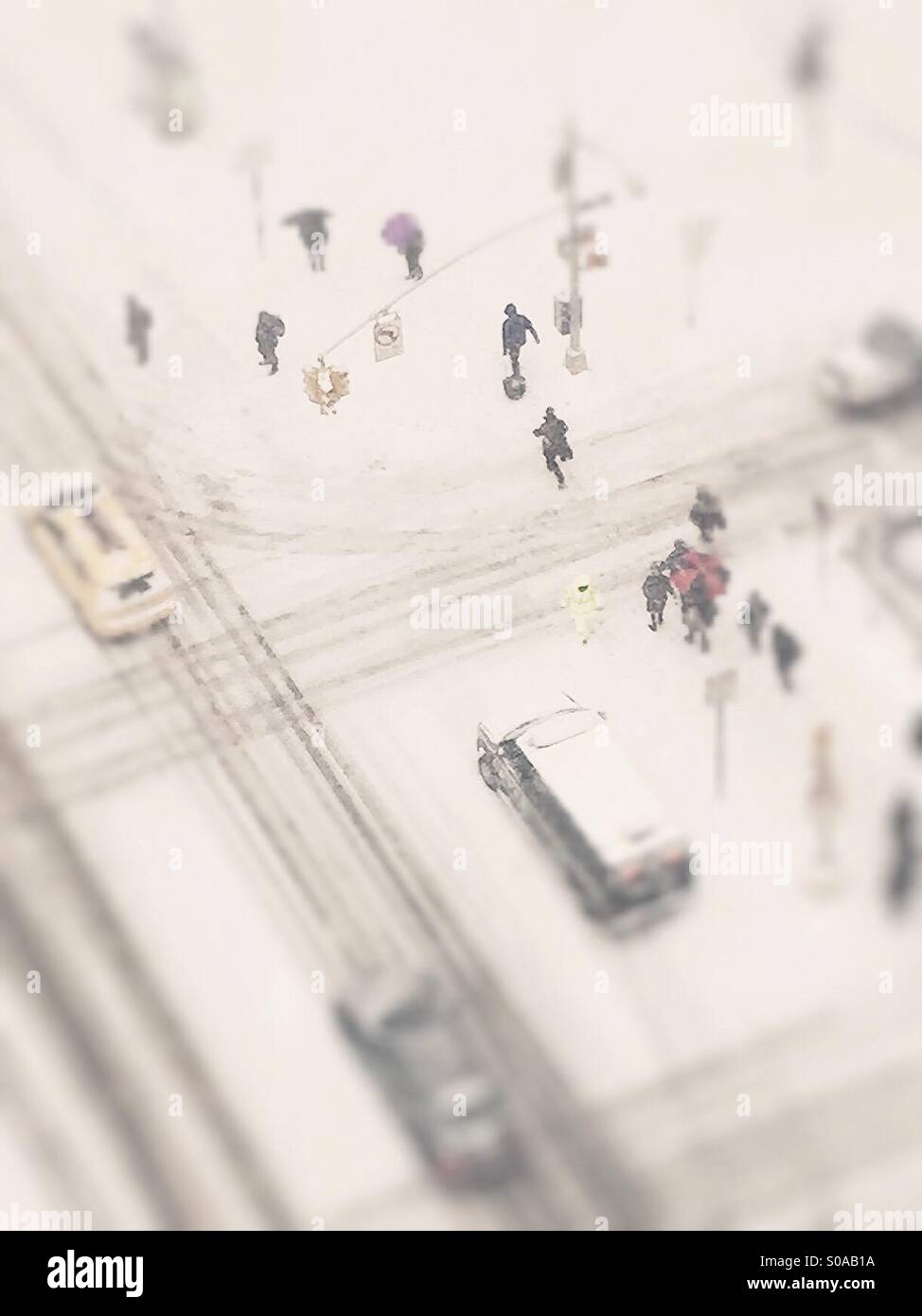 Blizzard in New York City, USA - Smartphone Captured Stock Image