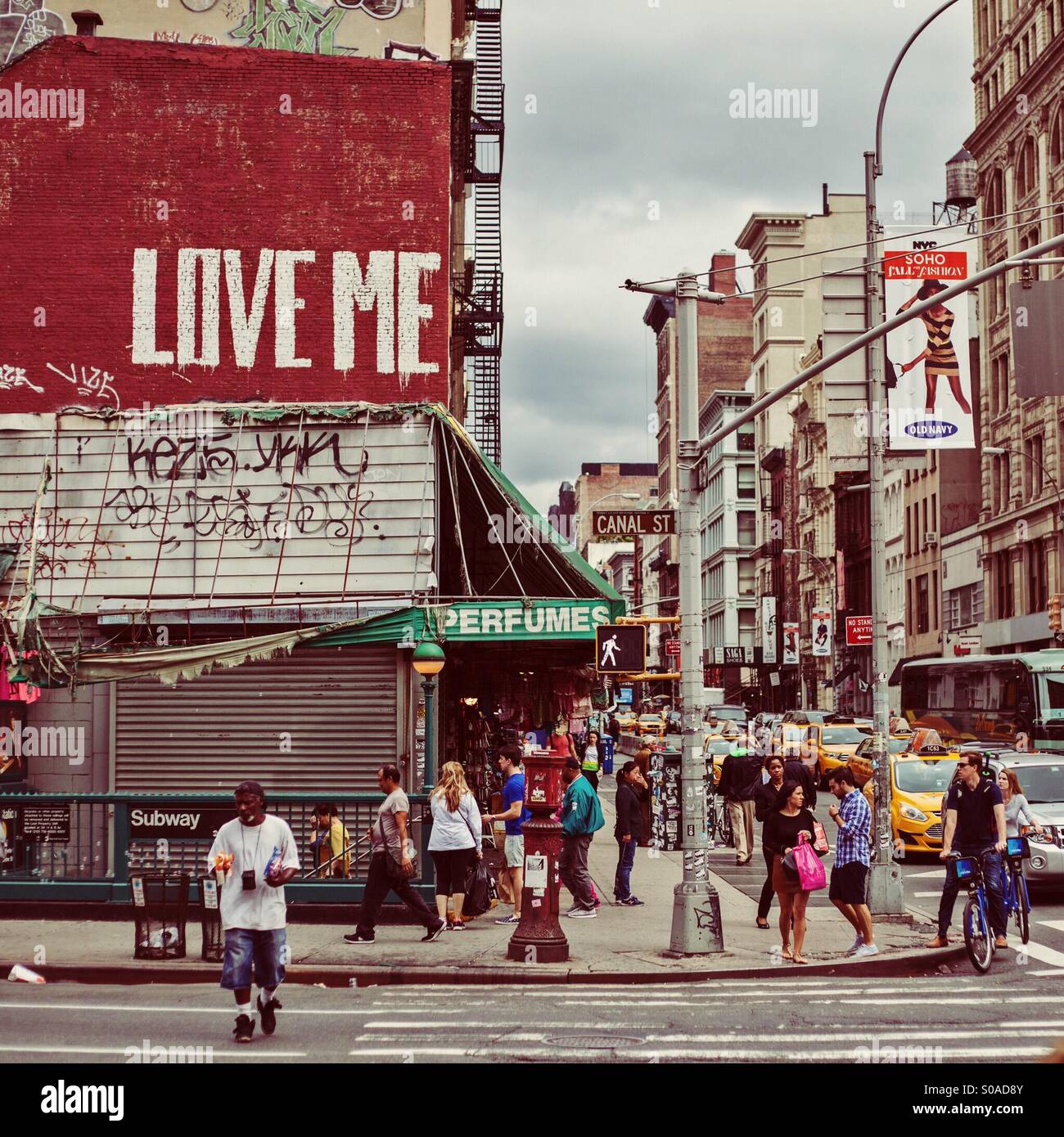Citylife on Canal street in Manhattan, New York City Stock Photo