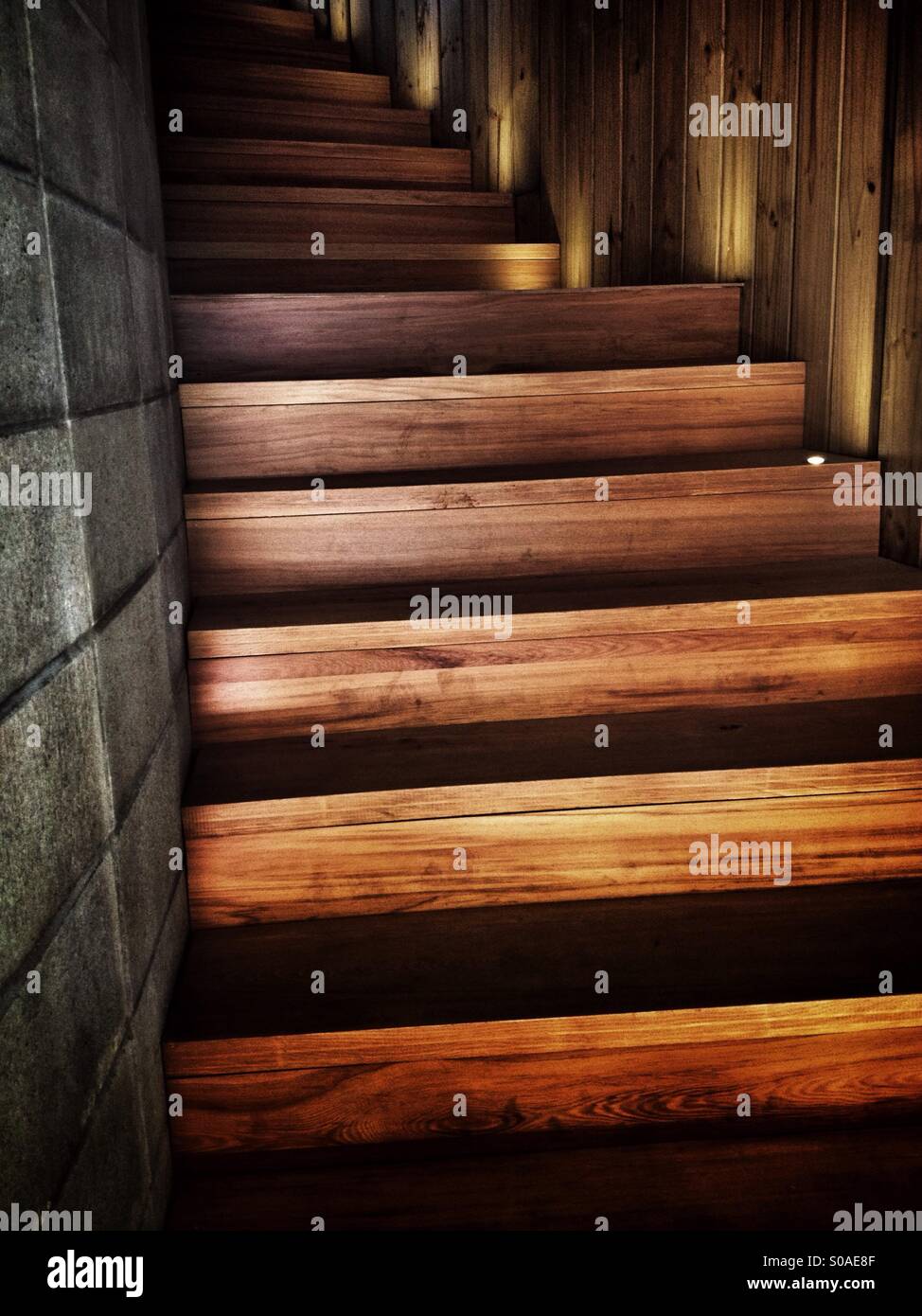 Dark wooden stairs Stock Photo Alamy