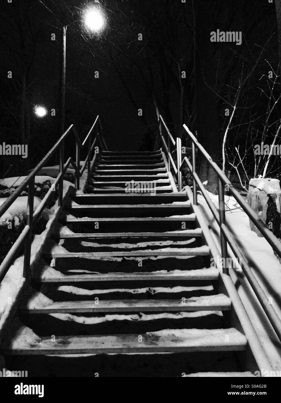 Snowy steps - Smartphone Captured Stock Image Snowy steps - Smartphone Captured Stock Image