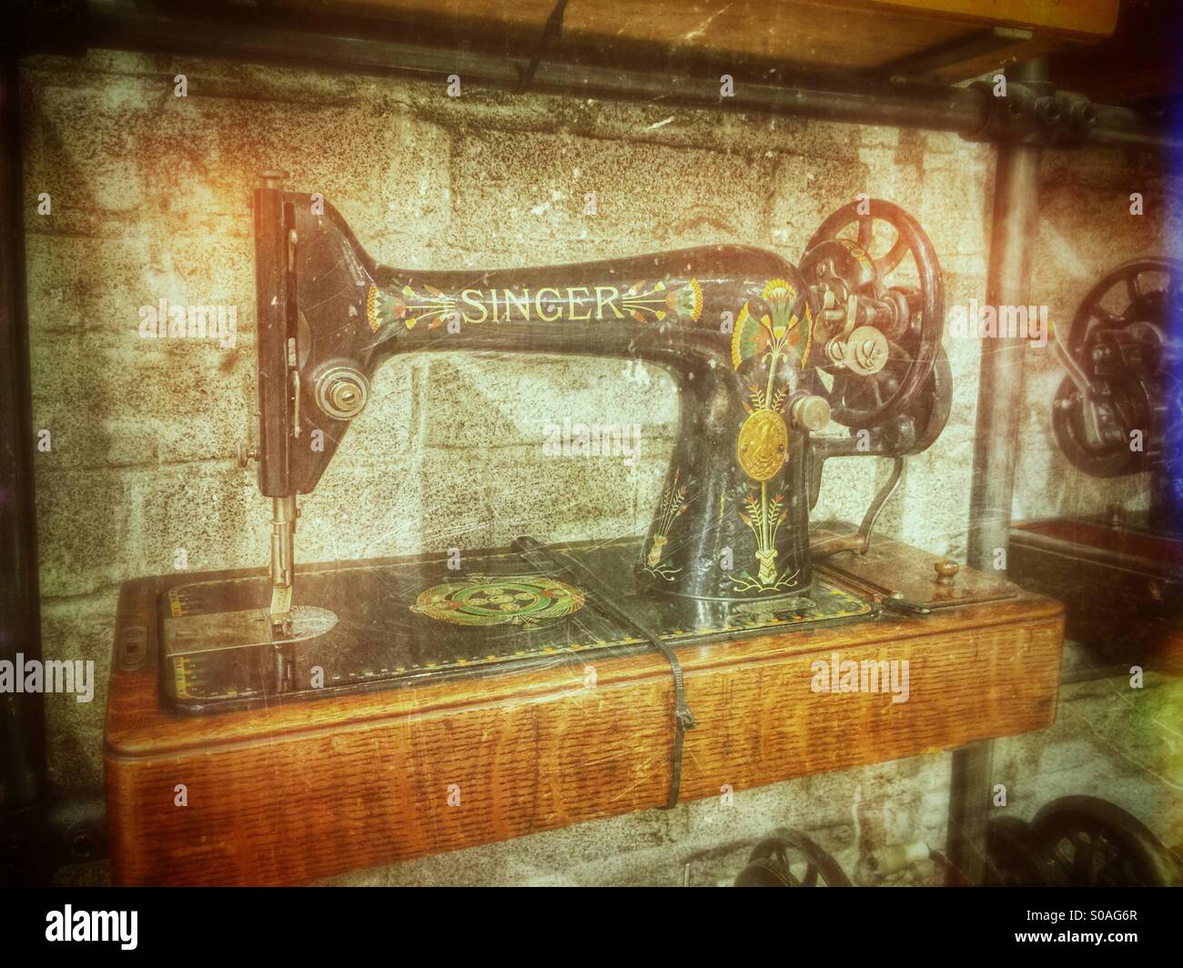 Antique sewing machine Stock Photo