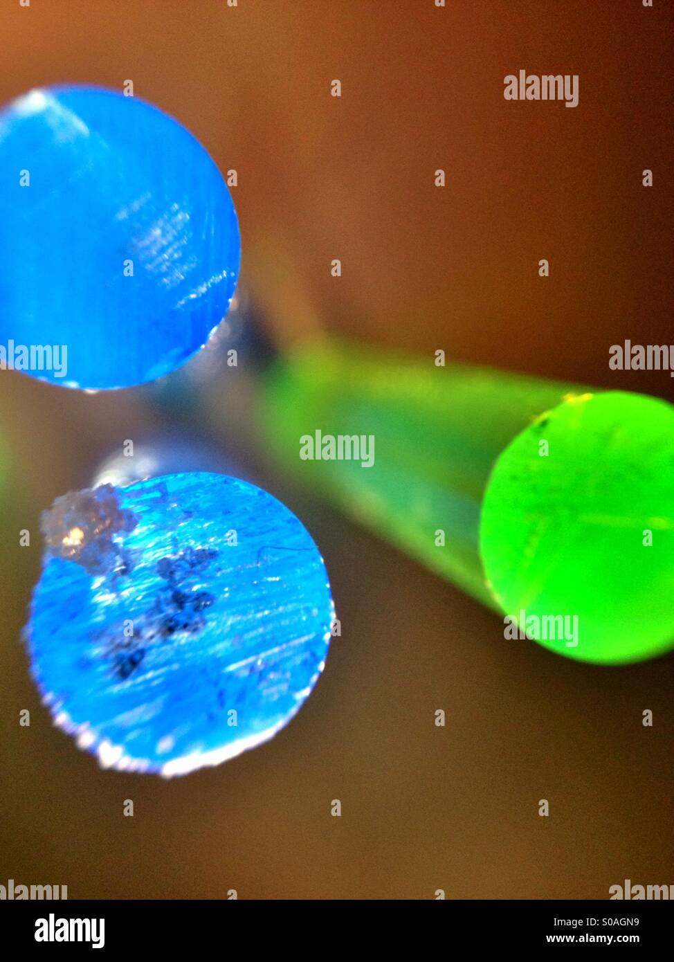 Coloured acrylic rods - Smartphone Captured Stock Image