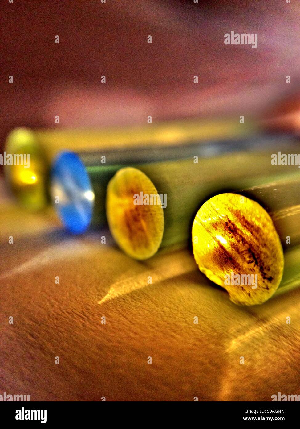 HDR view of coloured acrylic rod - Smartphone Captured Stock Image