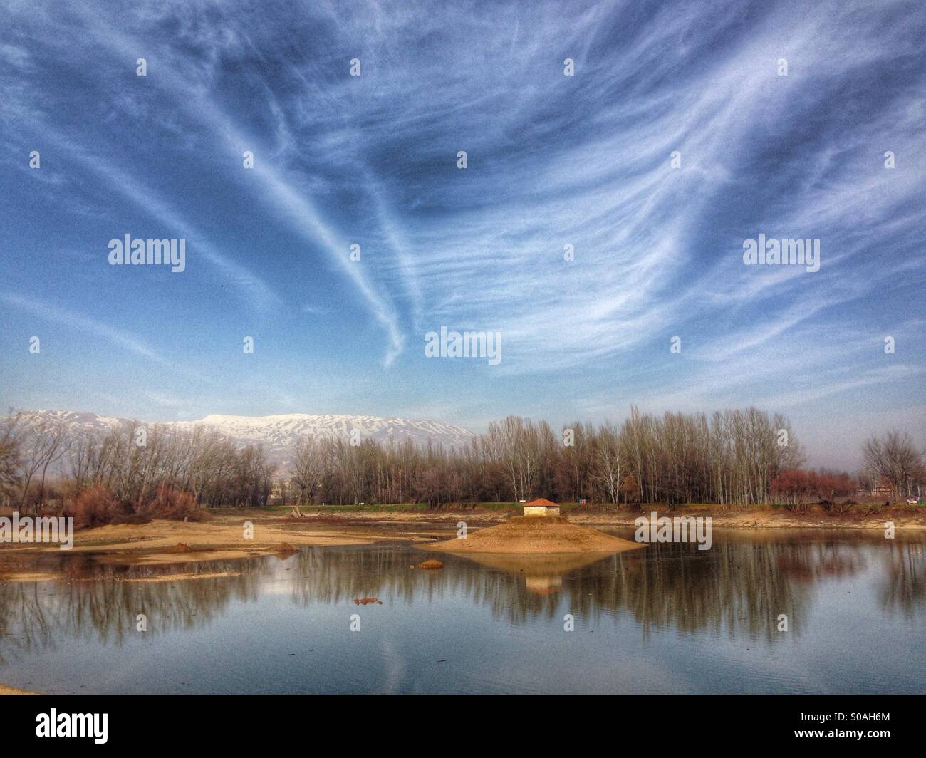 Taanayel Reserve - Taanayel Lake Bekaa Lebanon - Middle East - Smartphone Captured Stock Image