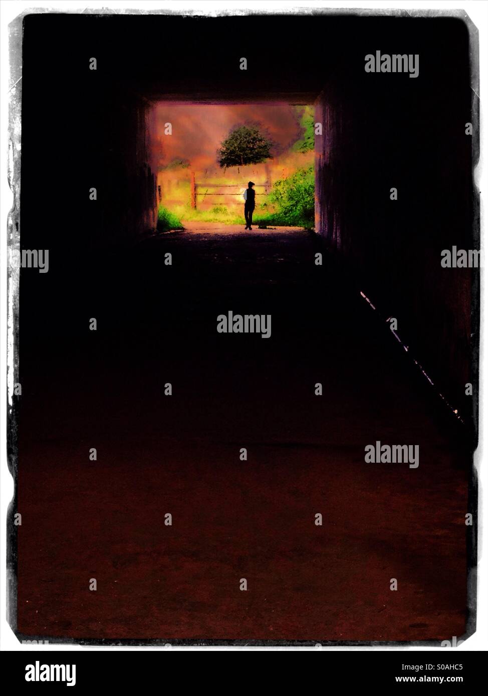 Light at the end of the tunnel - Smartphone Captured Stock Image