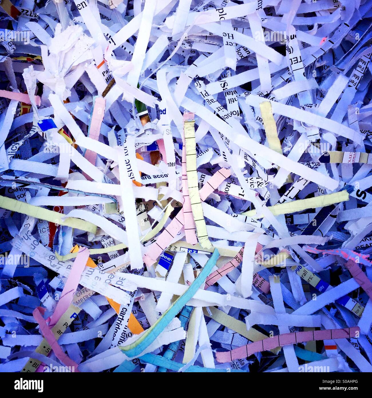 Paper that has been shredded. - Smartphone Captured Stock Image